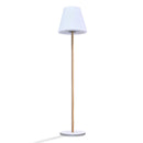Lámpara de pie iluminada solar y recargable, base de metal, color madera, diseño escandinavo, LED blanco cálido/blanco, regulable STANDY WOOD SOLAR H150cm - REDDECO.com