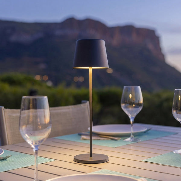 Kelly - Lampe De Table Sans Fil - Acier - Gris Anthracite