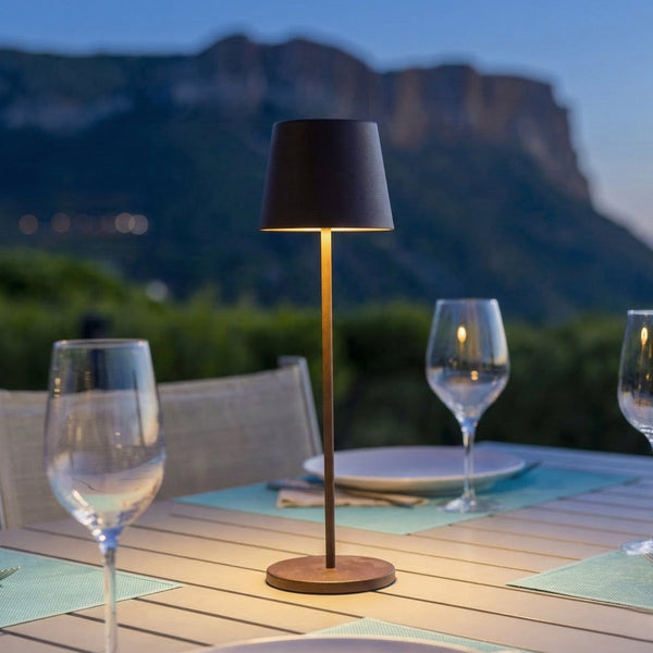 Kelly - Lampe De Table Sans Fil - Acier - Marron