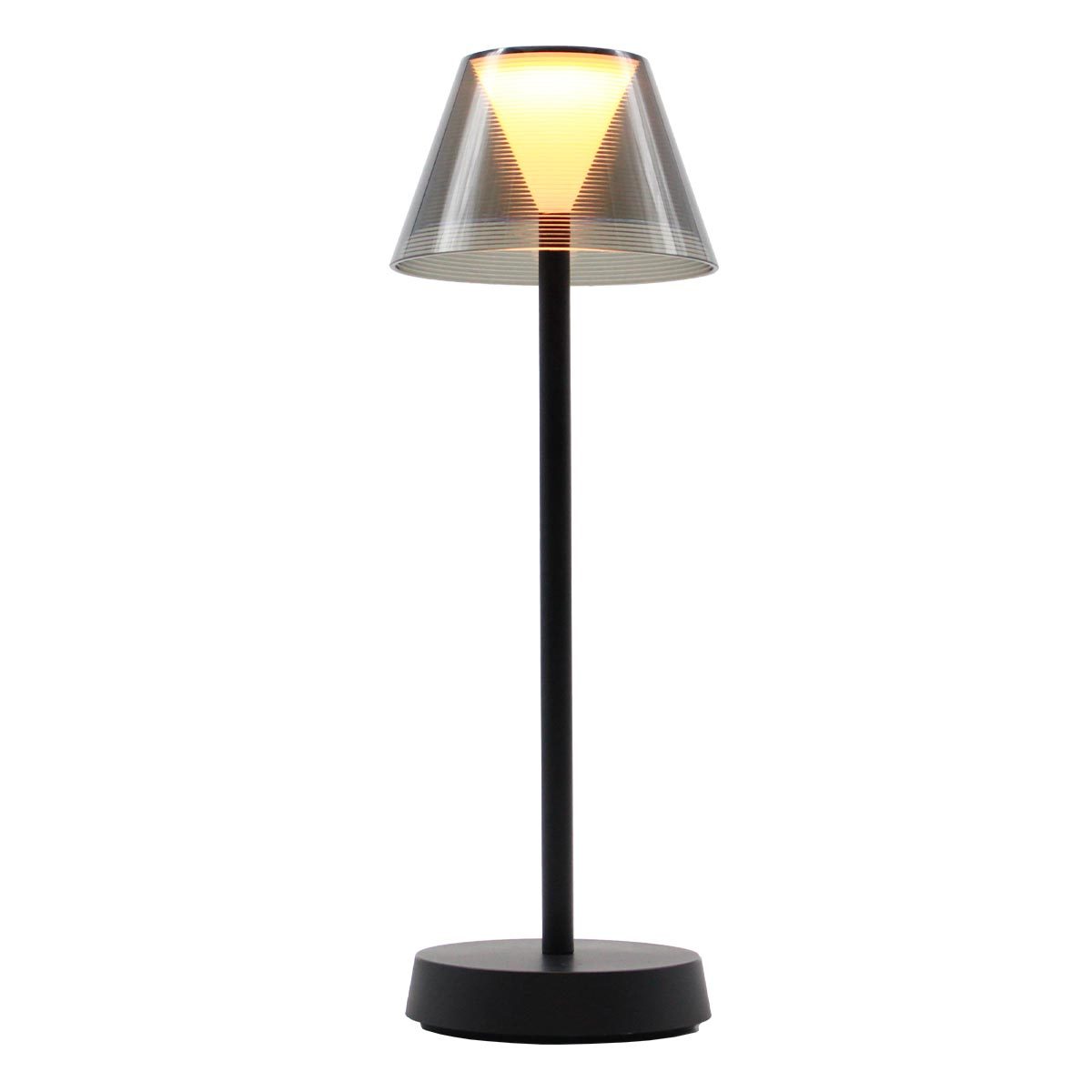 Lámpara de mesa LED inalámbrica blanco cálido BEVERLY BLACK Al.34cm - REDDECO.com