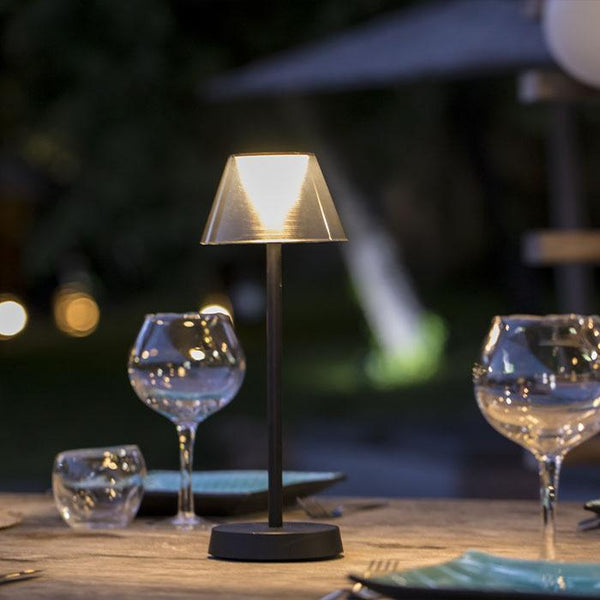 Lámpara de mesa LED inalámbrica blanco cálido BEVERLY BLACK Al.34cm - REDDECO.com