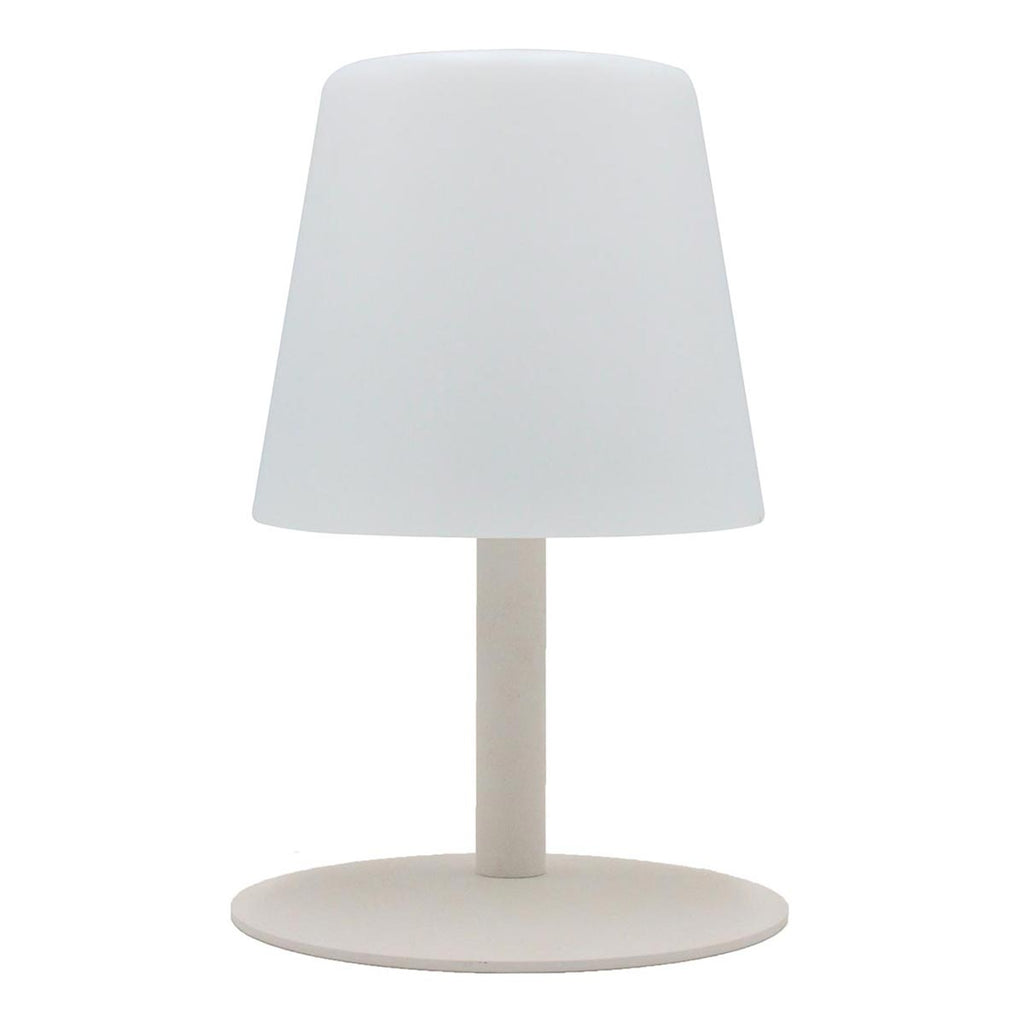 Lámpara de mesa inalámbrica crema base acero blanco cálido/blanco LED regulable STANDY MINI Crema H25cm - REDDECO.com