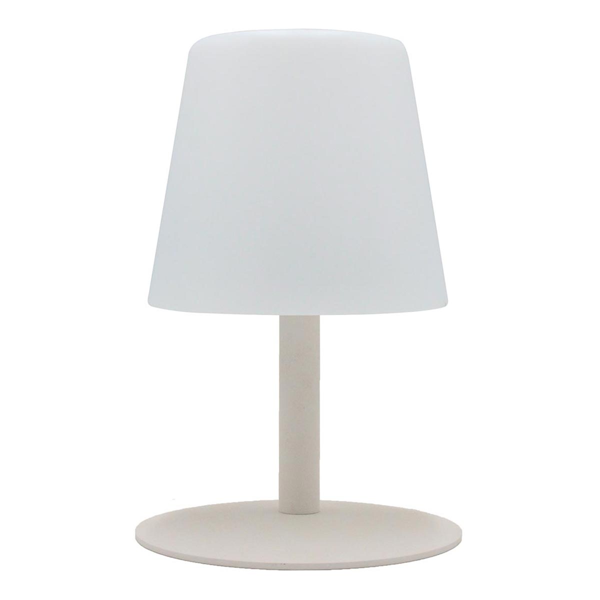 Lámpara de mesa inalámbrica crema base acero blanco cálido/blanco LED regulable STANDY MINI Crema H25cm - REDDECO.com