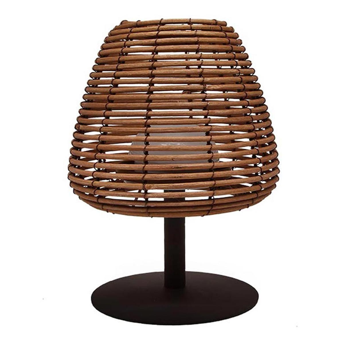 Lámpara de mesa inalámbrica de polirratán LED blanco cálido/blanco regulable BOHEME H25cm - REDDECO.com