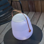 Lámpara altavoz bluetooth inalámbrico mango cobre blanco/multicolor LED regulable BOB STATION H33cm con mando a distancia - REDDECO.com