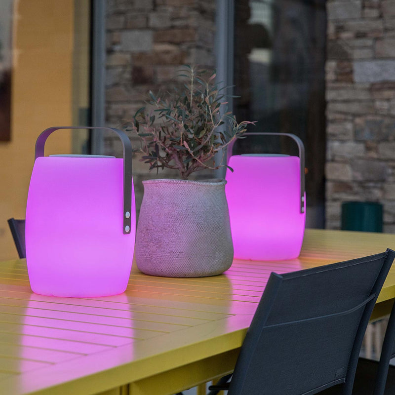 Lámpara altavoz bluetooth inalámbrico mango de aluminio blanco/multicolor LED regulable LUCY PLAY H31cm con mando a distancia - REDDECO.com