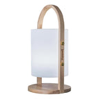 Linterna inalámbrica diseño escandinavo mango de madera natural LED blanco cálido/blanco regulable WOODY H37cm - REDDECO.com
