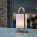Cordless lantern Scandinavian design natural wood handle LED blanc warm/blanc dimmable WOODY H37cm - REDDECO.com
