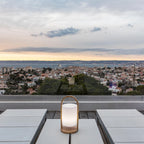 Linterna inalámbrica diseño escandinavo mango de madera natural LED blanco cálido/blanco regulable WOODY H37cm - REDDECO.com
