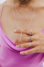 Satellite Silver Chain Ring - Hematite