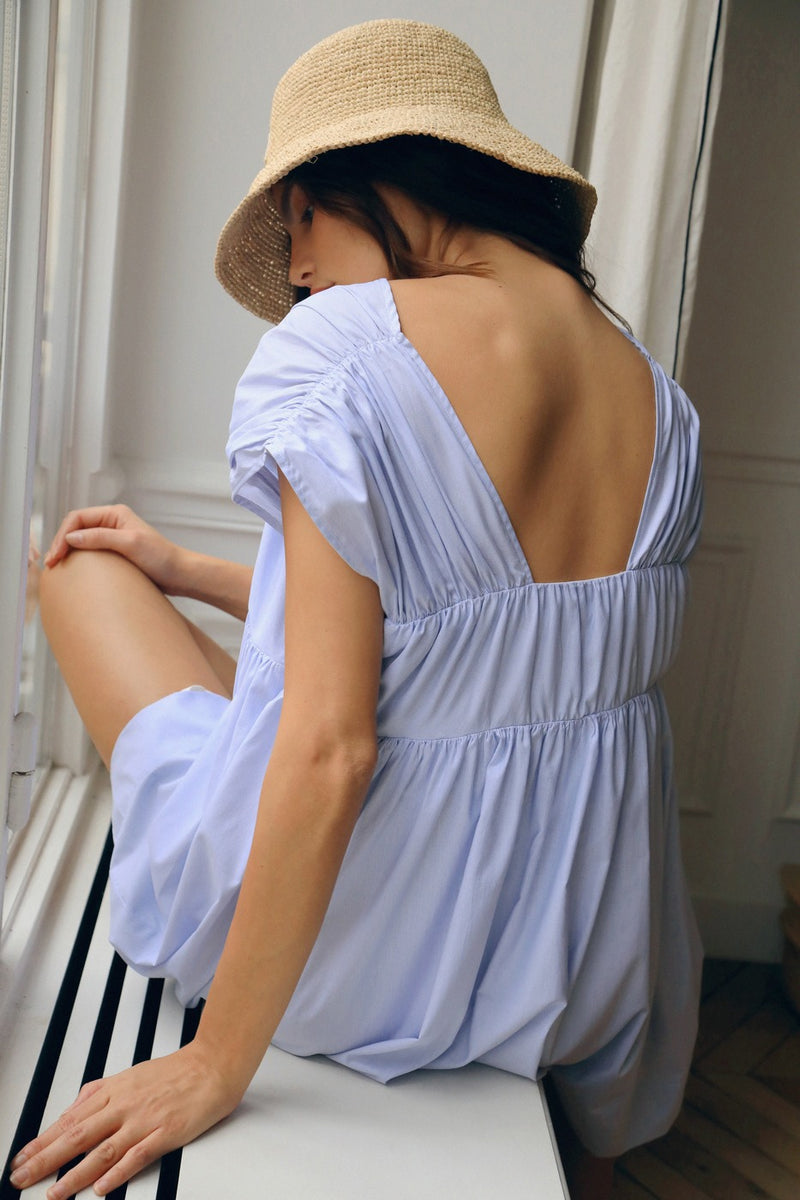 Robe Le Merlin Rayures - Bleues Upcyclées