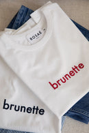 T-Shirt Le Thomas Brunette - Blanc Et Rouge - Femme