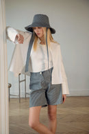 Le Uberto Denim Shorts - Blue Stripe