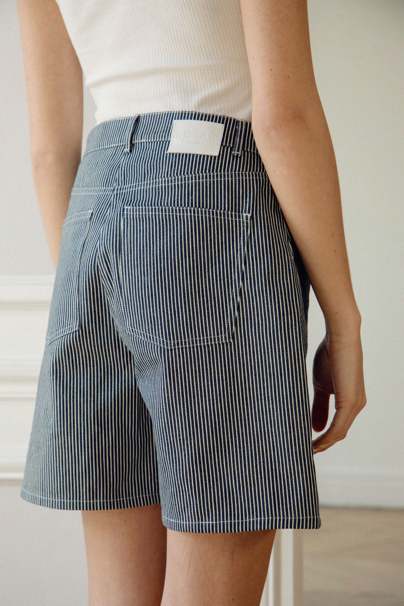 Le Uberto Denim Shorts - Blue Stripe