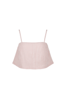 anja prêt à porter haut crop top rayé rose packshot face