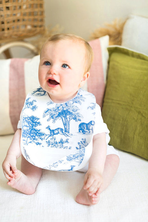 Accessory The Duo, Set of 2 Silicone Bibs - Cloud Blue/Brick
