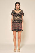 Vestido Leilani Eva Mezcla Floral Negro