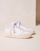 Leopold high-top sneakers - Leather & Suede Blanc Grey