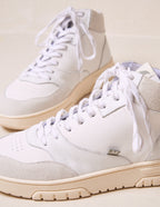 Baskets Montantes Leopold - Cuir Et Suède Blanc Gris