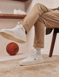 Baskets Montantes Leopold - Cuir Et Suède Blanc Gris