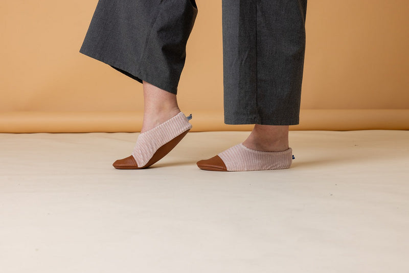 Les Petits Velours Rose Pâle - Chaussons Souples - Pour L'Intérieur