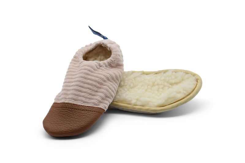 Les Petits Velours Rose Pâle - Chaussons Souples - Pour L'Intérieur