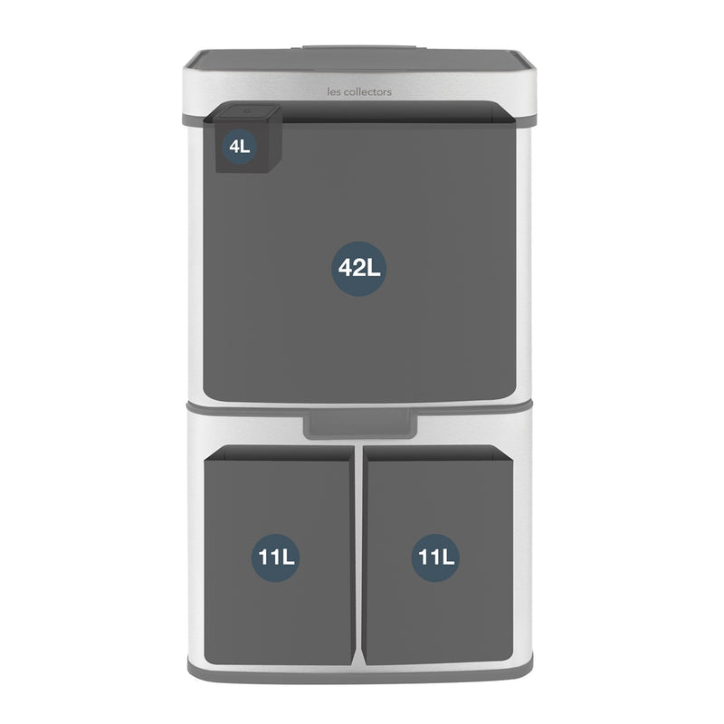 Poubelle De Tri - Inox - 64L/69L