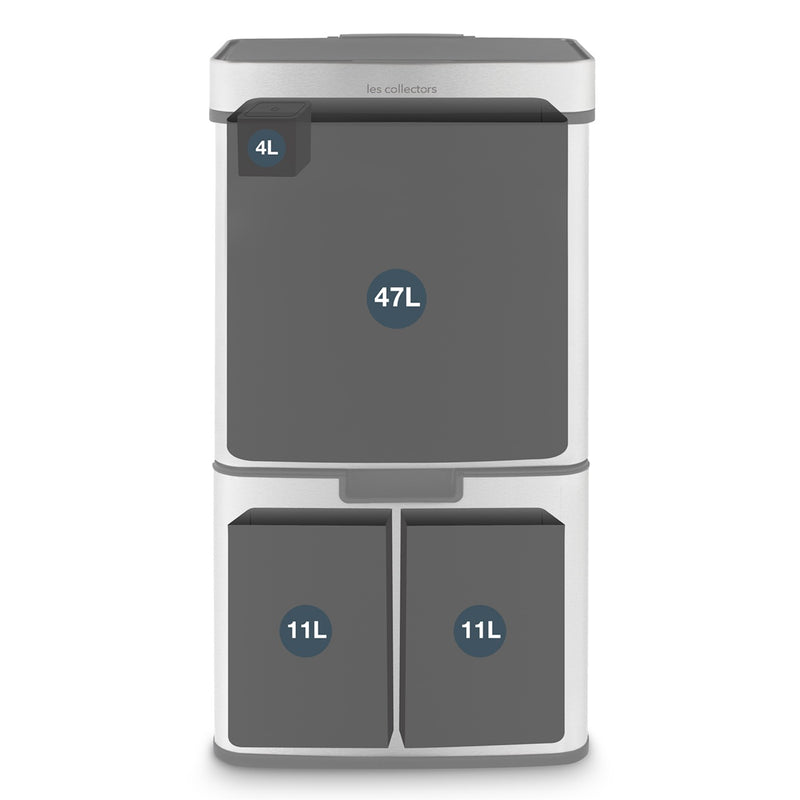 Poubelle De Tri - Inox - 64L/69L