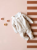 Cardigan Victorien Rose Poudré 100% Laine - Bébé
