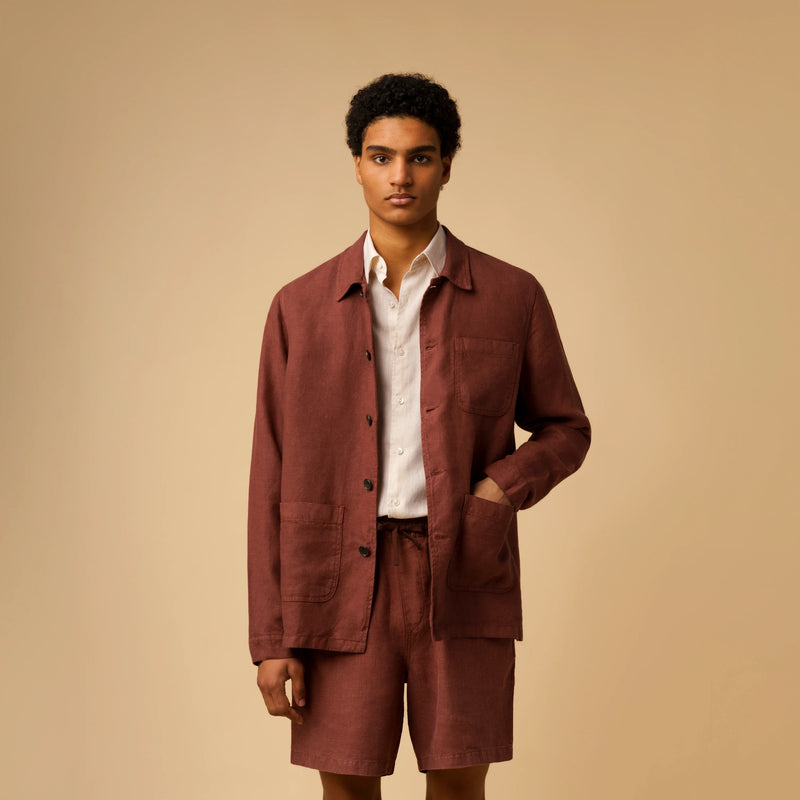 Veste Linen Work Clay