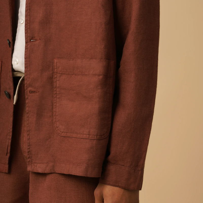 Veste Linen Work Clay
