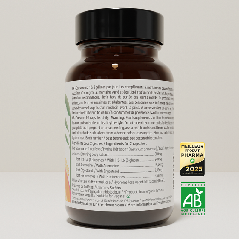 Lion’s Mane - Cure de 1 à 3 mois en gélules