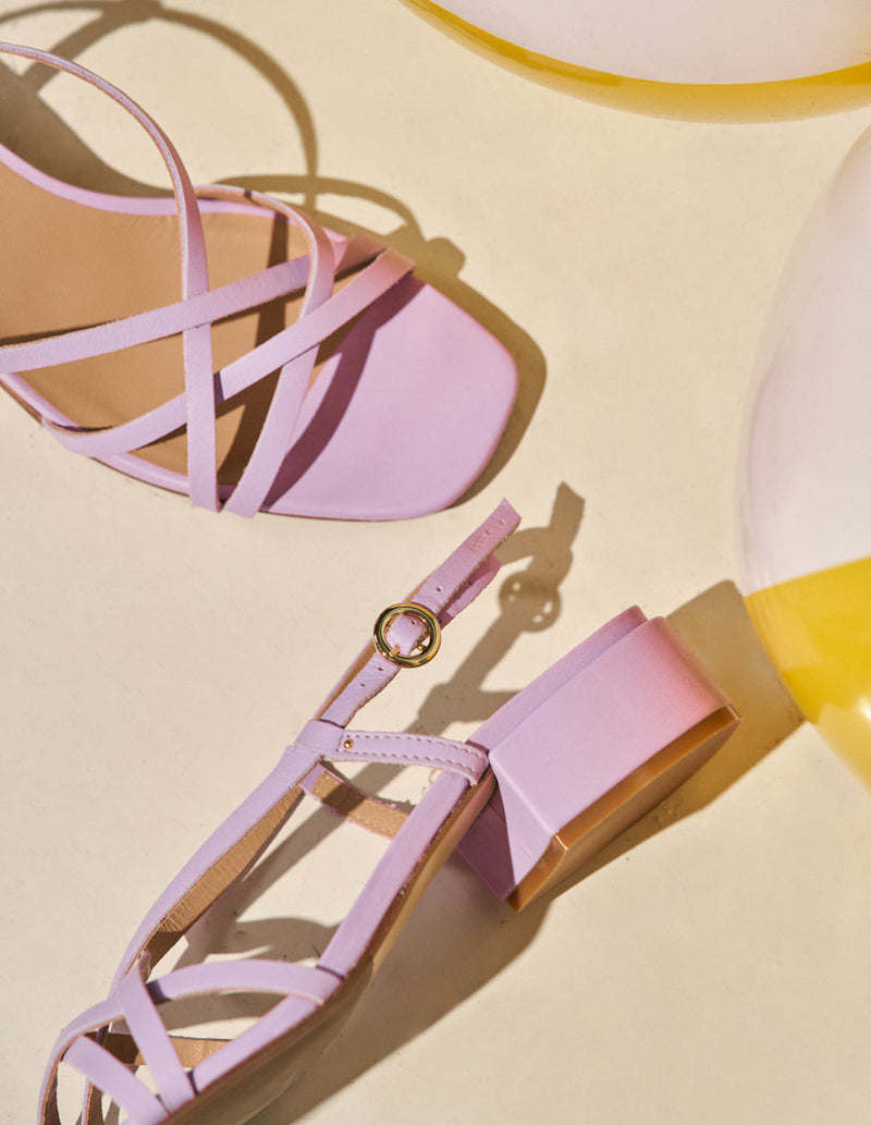 Lola Heeled Sandals - Lilac Leather
