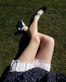 Mary Janes Lola - Cuir Métallisé Couleur Océan