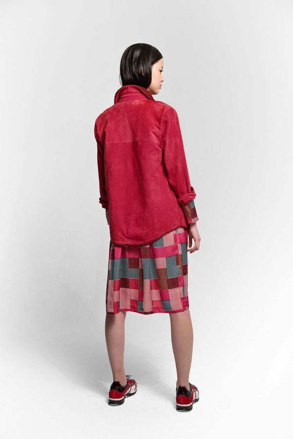 Lederhemd Dori in Fuchsia