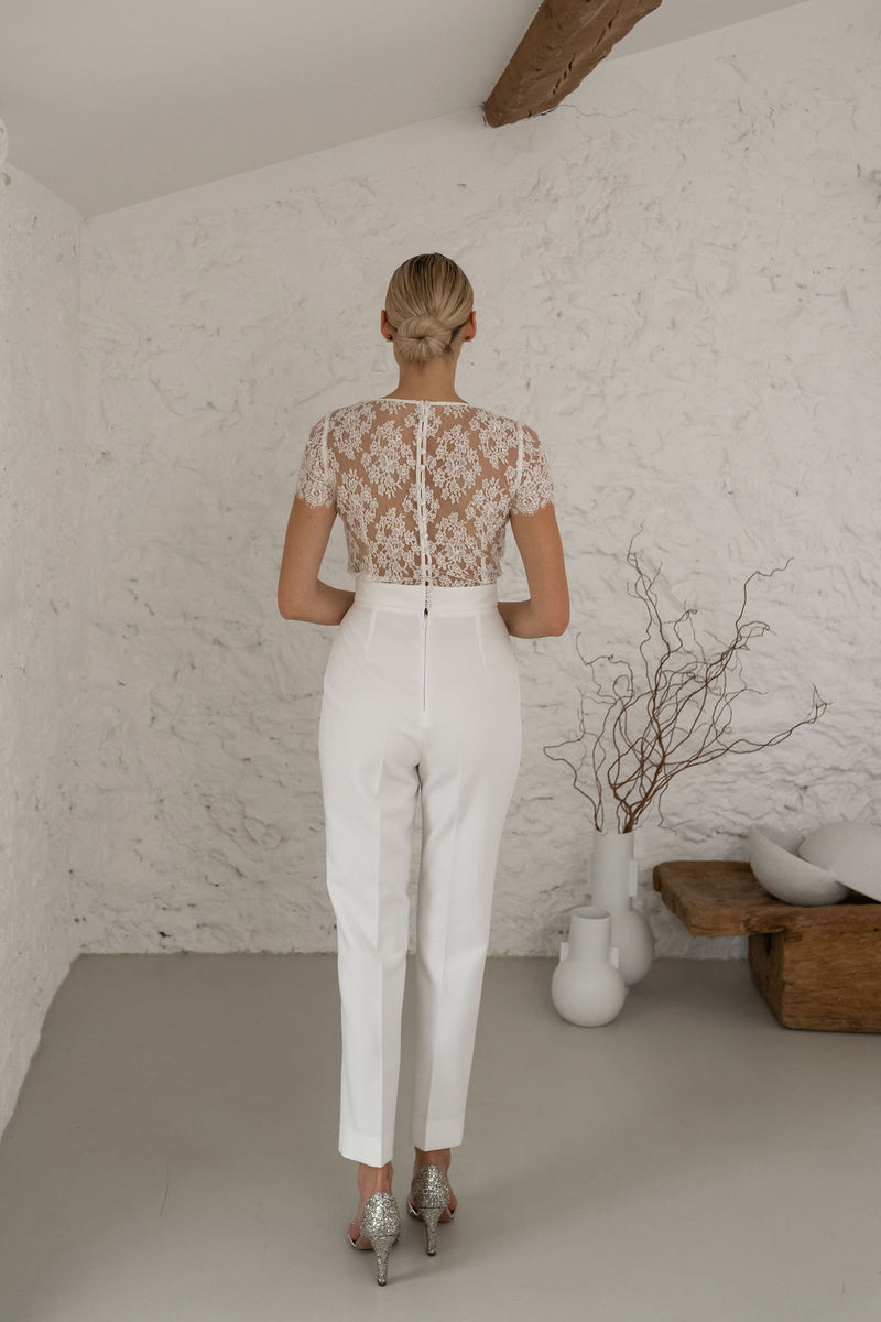 Combinaison Pantalon De La Mariée - Écru