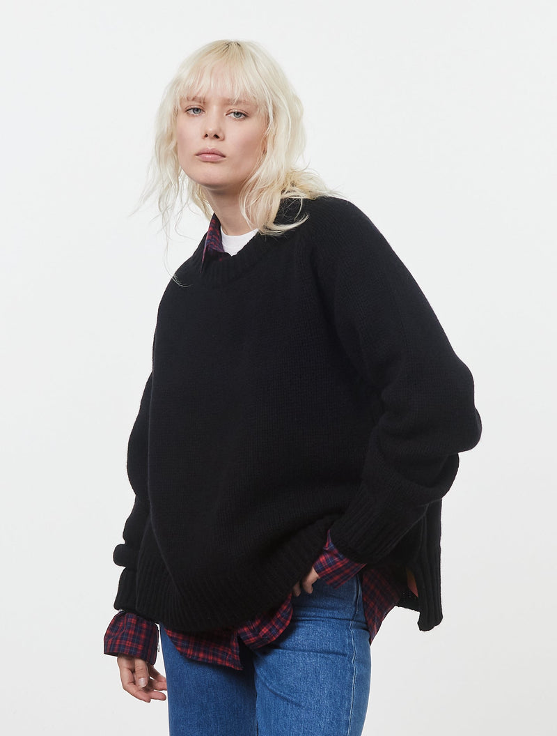 Jersey Lana 100% Lana Reciclada Negro Café Negro