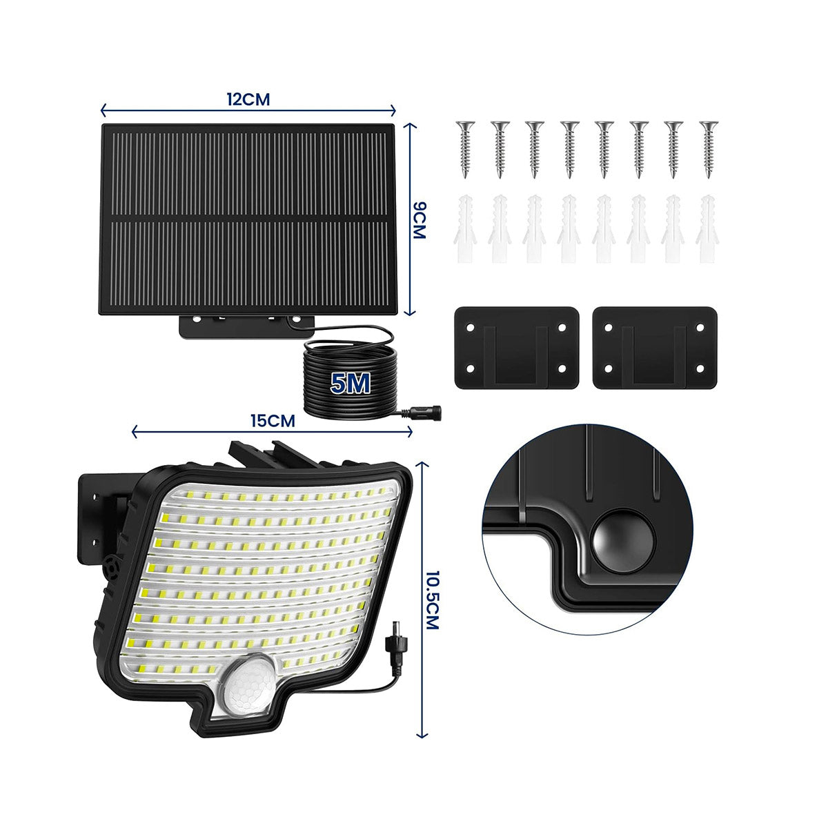 Brightly - Projecteur Solaire - Plastique - Noir
