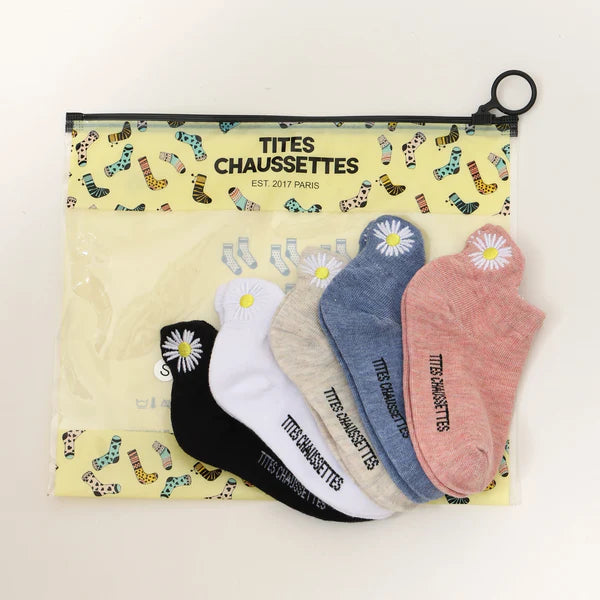 Lot De 5 Chaussettes Languette Fleur Enfants