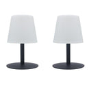 Set de 2 Lámparas de mesa inalámbricas base acero gris LED blanco cálido/blanco regulable STANDY MINI Rock H25cm - REDDECO.com