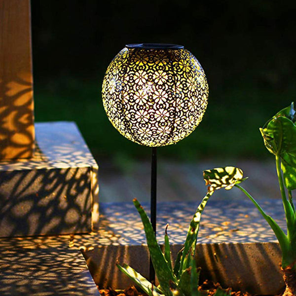 Set of 2 oriental style solar garden stakes warm white LED AGADIR H45cm - REDDECO.com