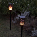 Juego de 2 mini linternas solares con efecto llama LED blanco cálido MINI MAITY SUN H70cm - REDDECO.com