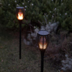 Juego de 2 mini linternas solares con efecto llama LED blanco cálido MINI MAITY SUN H70cm - REDDECO.com
