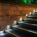Juego de 2 focos solares de acero inoxidable, aplique de escalera, marca LED blanca WALLY H10cm - REDDECO.com