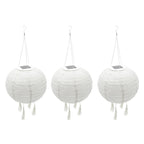 Juego de 3 farolillos chinos farol solar crema boda festiva LED blanco cálido HIMALAYA ∅30cm - REDDECO.com