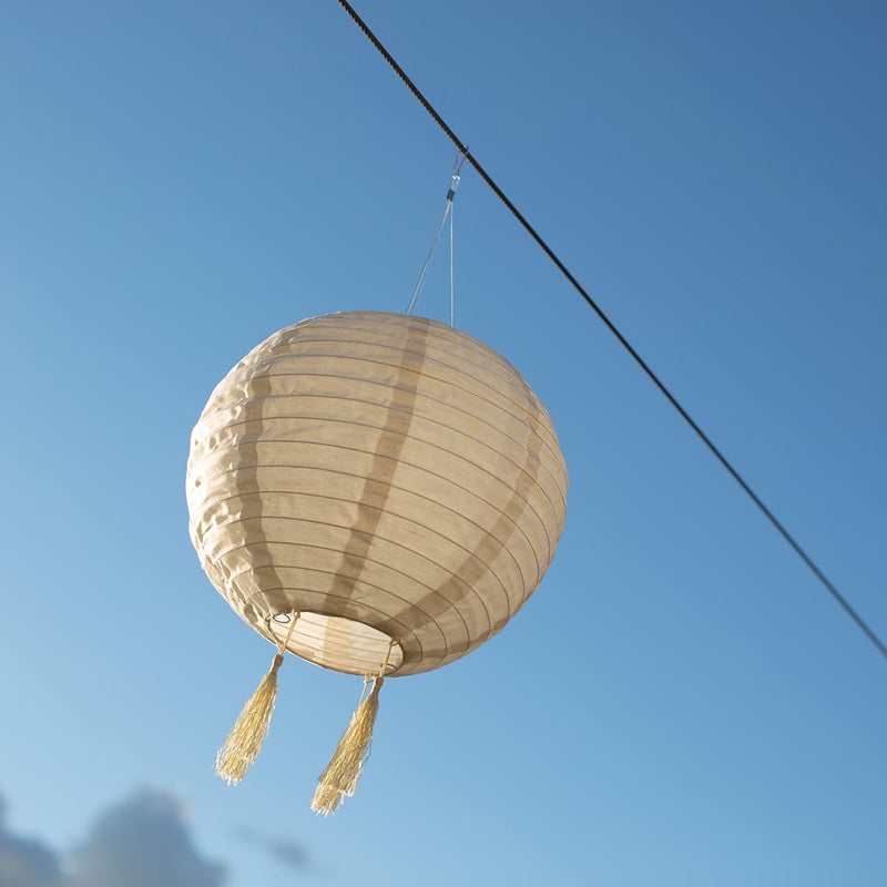 Juego de 3 farolillos chinos farol solar crema boda festiva LED blanco cálido HIMALAYA ∅30cm - REDDECO.com