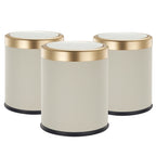 Glint - 3 Papeleras De Baño Push 8L - Plástico - Dorado