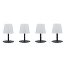 Lot de 4 Lampe de table sans fil pied en acier gris LED blanc chaud/blanc dimmable STANDY MINI Rock H25cm - REDDECO.com