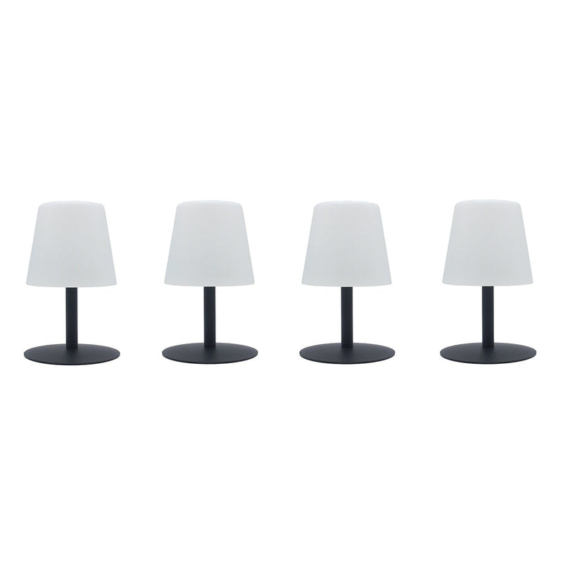 Lot de 4 Lampe de table sans fil pied en acier gris LED blanc chaud/blanc dimmable STANDY MINI Rock H25cm - REDDECO.com