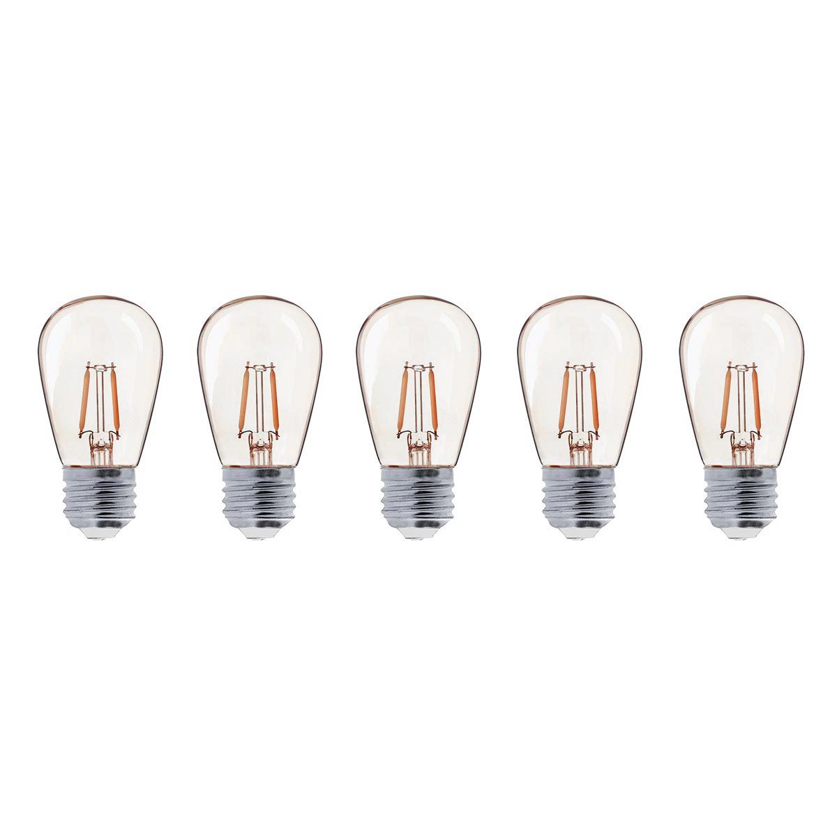 Juego de 5 bombillas LED E27 de filamento vintage blanco cálido compatible con guirnalda PARTY BULB FILAMENT H9cm - REDDECO.com